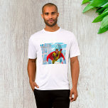 Den flygande superhjälten Tecknad Stil Red och Gul T Shirt<br><div class="desc">Upplev din träning med manarnas aktiva t-shirt med en fetstilt superhjälte som flyger över en stadslymn. Designat i levande tecknad bok stil med rött toner och gult är denna fuktwickande tjock perfekt för gymmet, utomhusspringa eller någon annan högenergiverksamhet. Den är lätt och bekväm och kombinerar prestanda med personlighet för superhjälten...</div>