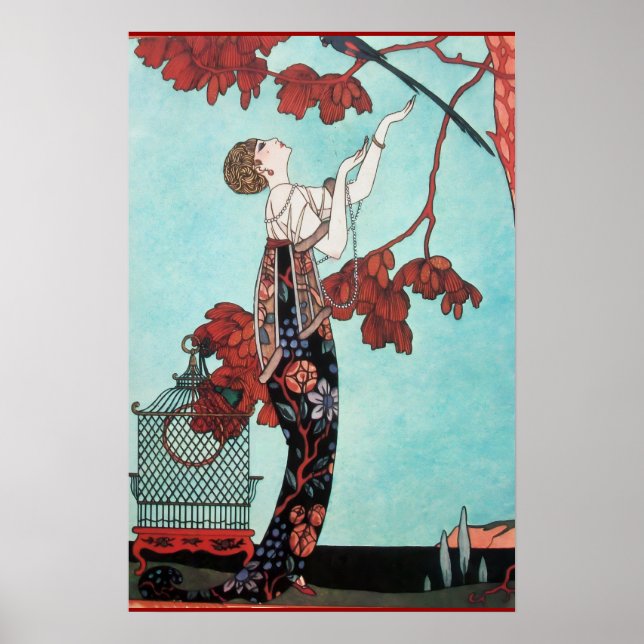 DEN FLYKTIGA FÅGELN, SKÖN HETSMODEDESIGNER POSTER (Framsidan)