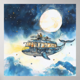 Den flytande valen Buss Poster