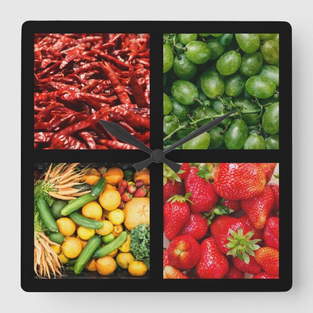 Den Foodie väggen tar tid på 3 Fyrkantig Klocka (Framsida)