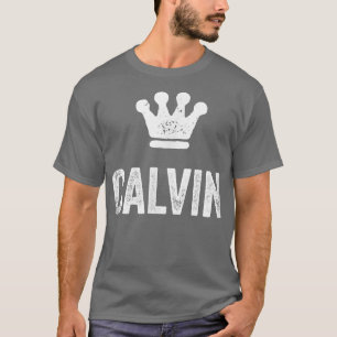 Den för manar kallelsen Calvin Krona & Namn i Kung T Shirt