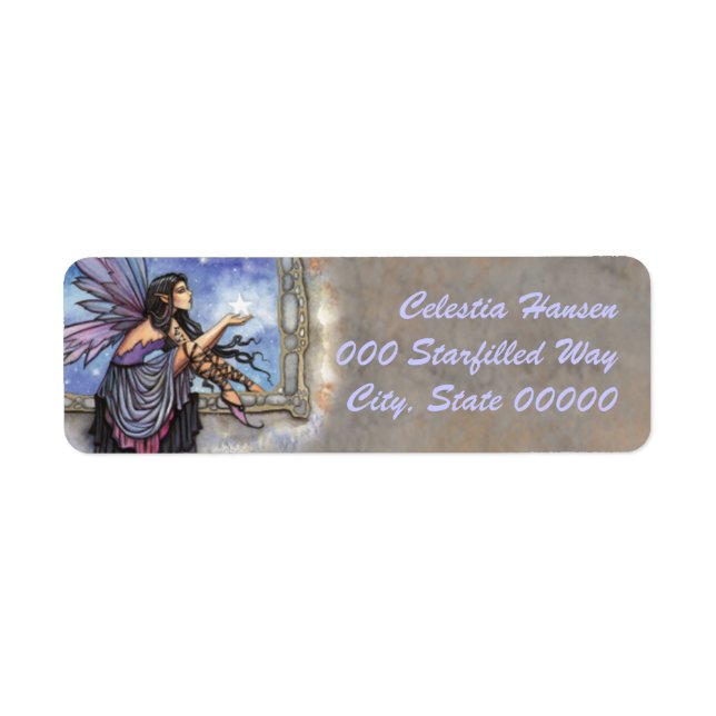 Den förändrade etiketten "Window Fairy Art Art Lab Returadress Etikett (Framsidan)