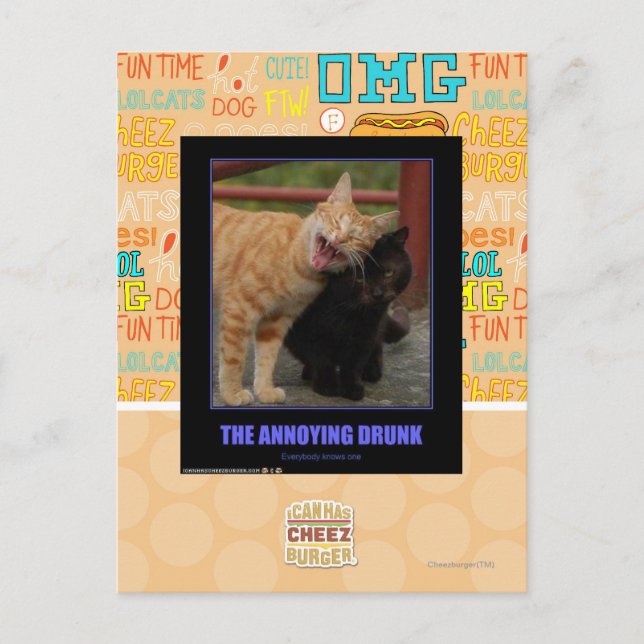 Den förargliga Drunk Vykort (Framsida)