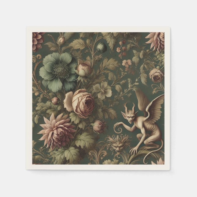 Den fördömda väktaren – gotisk viktoriansk pappersservett (Framsidan)