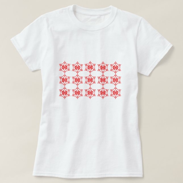 Den förestående snöflummen skapade jultoppen. t shirt (Design framsida)