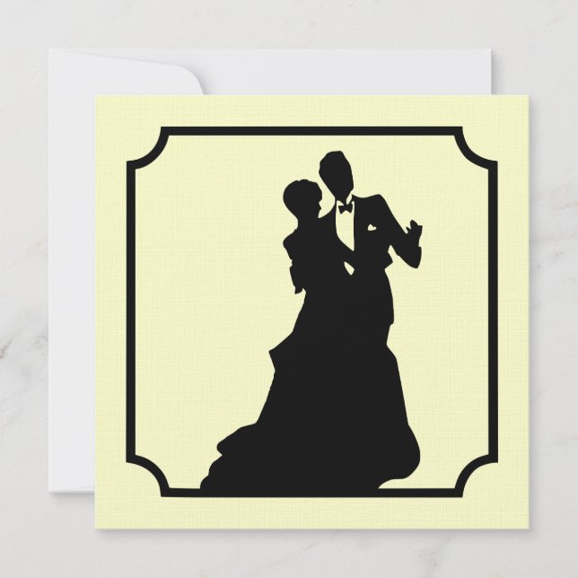 Den formella svart tien kvadrerar partyinbjudan inbjudningar (Framsida)