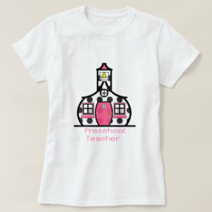 Den förskole- lärarepolkaen pricker schoolhousen tee shirt