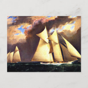 Den första America's Cup-tävlingen, 1870, finkons Vykort