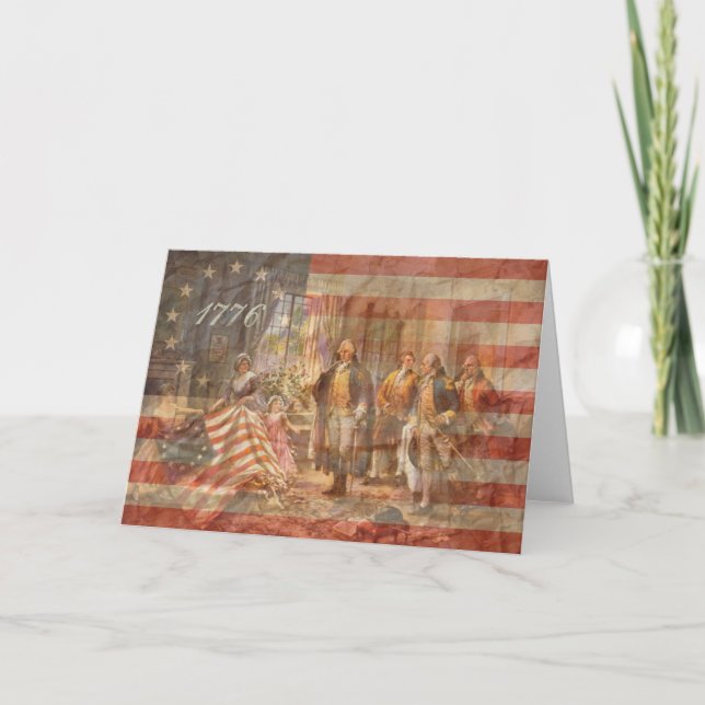 Den första amerikanska Flagga Kort (Framsida)