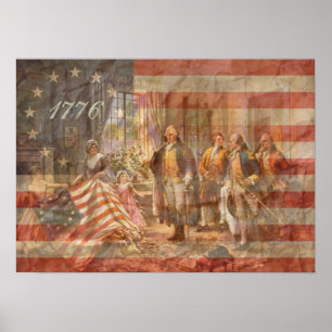 Den första amerikanska Flagga Poster