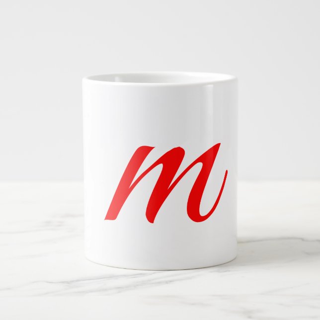 Den första brev röda monogrammet professionell mod jumbo mugg (Framsidan)