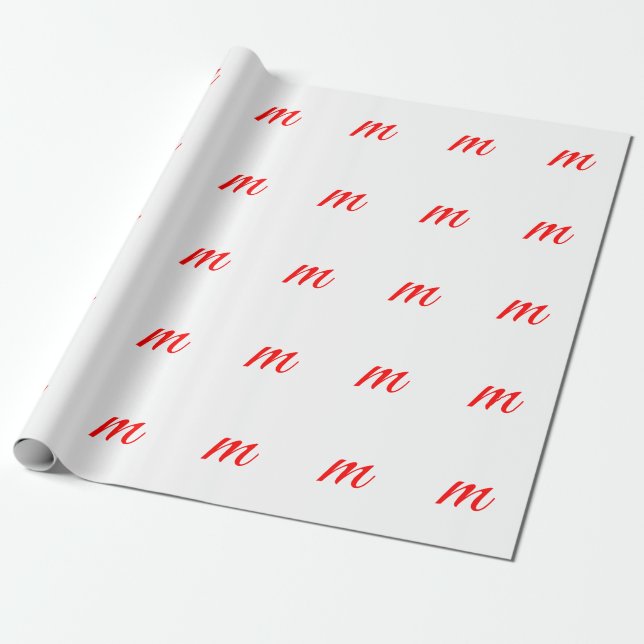 Den första brev röda monogrammet professionell mod presentpapper (Utrullad)
