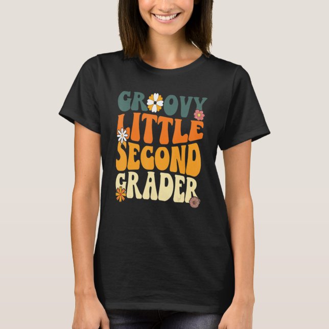 Den första dagen i skolväxten, liten andra klass 2 t shirt (Framsida)