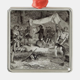 Den första dagen på Jamestown Julgransprydnad Metall