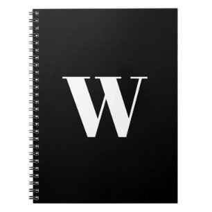 Den första eleganten svartvit monogrammad Anpassni Anteckningsbok