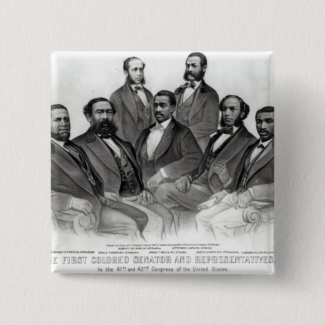 Den första färgade senatoren och teknikerna knapp (Framsida)