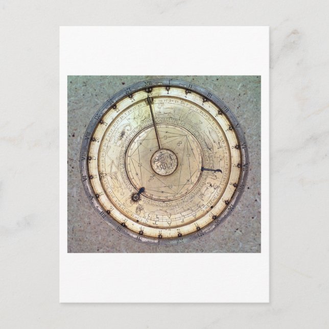 Den första fjäderdrivna klockan med fusee, vy av vykort (Framsida)