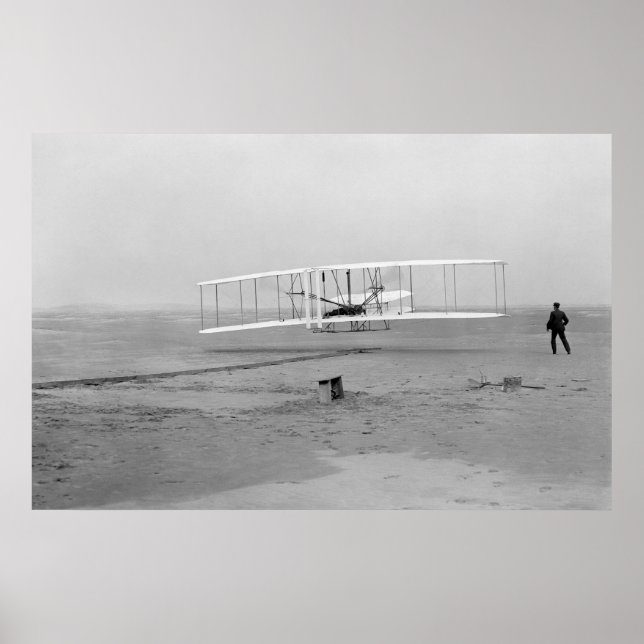 Den första framgångsrika flygningen av Wright Flye Poster (Framsidan)