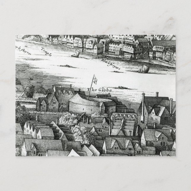 Den första Globe-teatern eller Ro-teatern Vykort (Framsida)