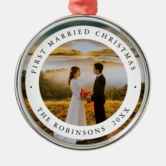 Den första helgdagen med Anpassningsbar Photo Julgransprydnad Metall (Framsidan)