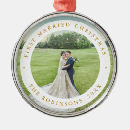 Den första helgdagen med Anpassningsbar Photo Julgransprydnad Metall