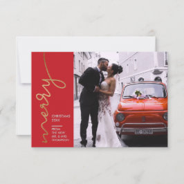 Den första julhelgen Bröllop Faux Guld Kort