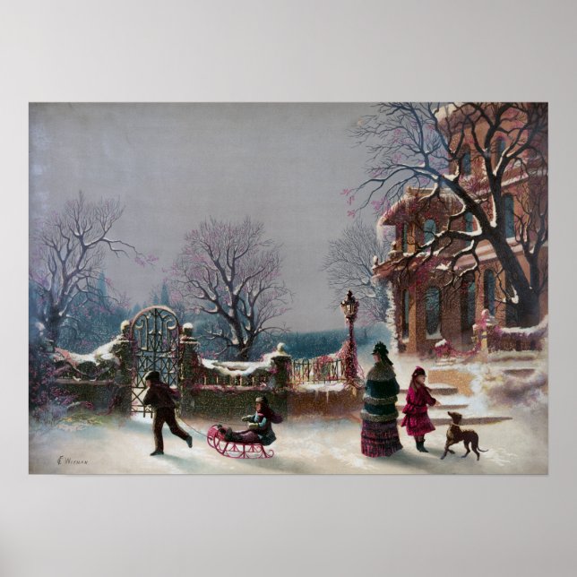 Den första julscenen i Snö Poster (Framsidan)