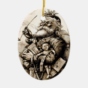 Den första jultomtenprydnaden julgransprydnad keramik