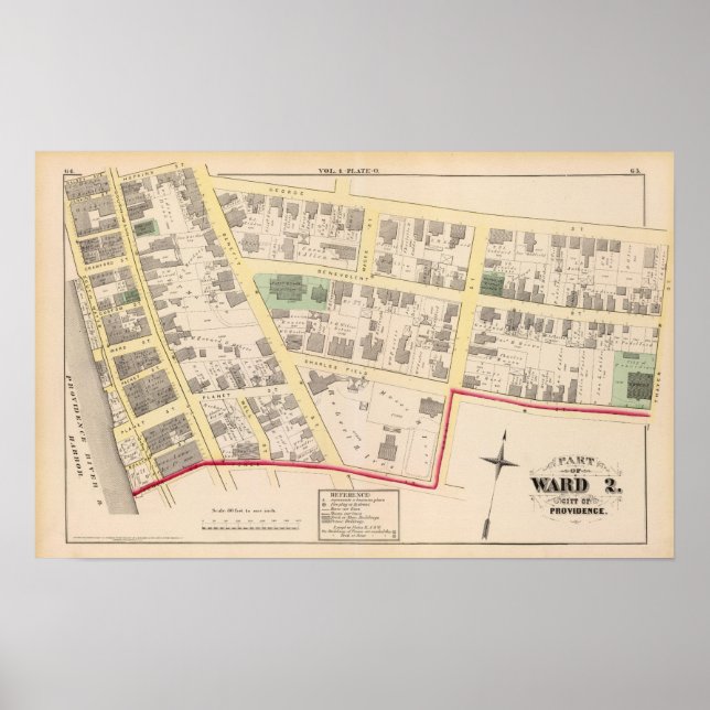 Den första kongregationella kyrkan Atlas Karta Poster (Framsidan)