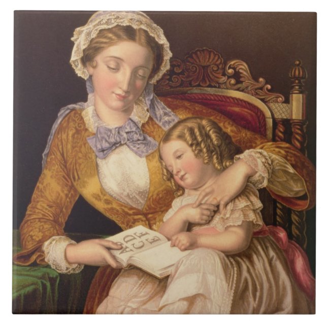 Den första kursen, pub. vid Baxter 1855 (trycket) Kakelplatta (Framsidan)