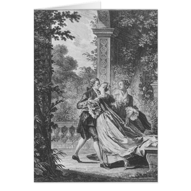 Den första kyssen av kärlek hälsningskort (Framsidan)