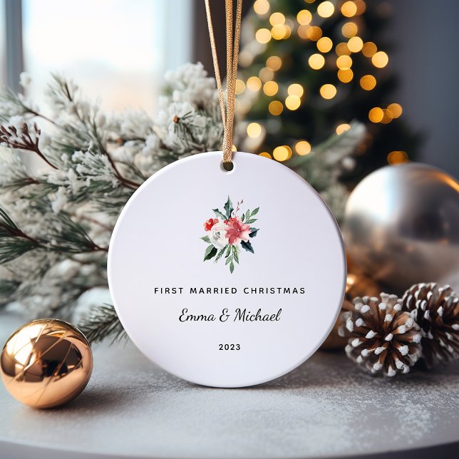 Den första marockna julen | Elegant och minimalist Julgransprydnad Keramik (An elegant and minimalist holiday keepsake for their first Christmas as a married couple)