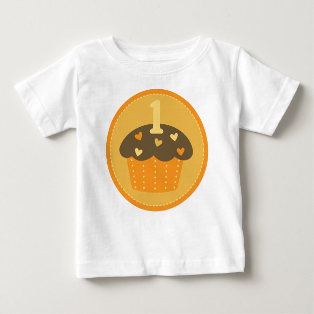 Den första muffinen för födelsedag en lurar tee shirt (Framsida)