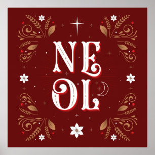 Den första Noel julaffischen 24x24 Poster