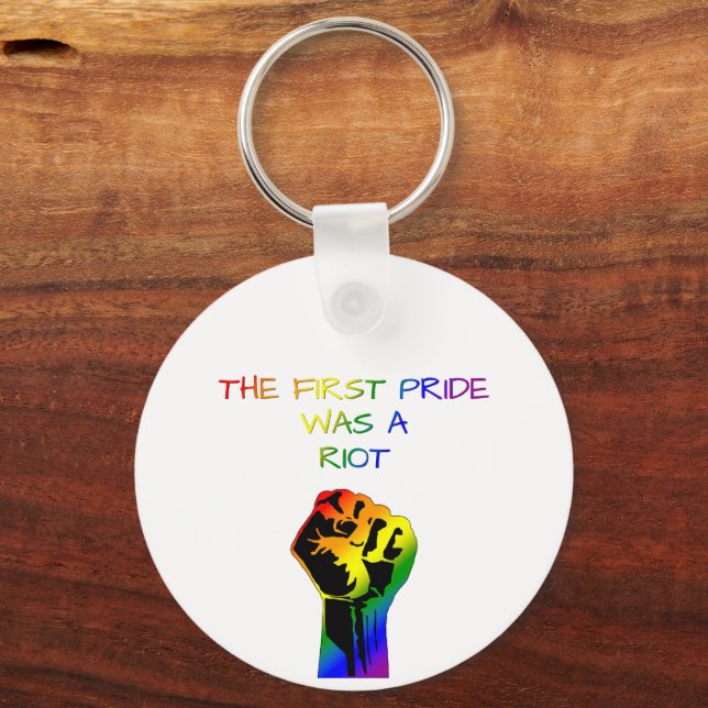 Den första Pride var ett upplopp – HBTQ-design Nyckelring (Framsida)