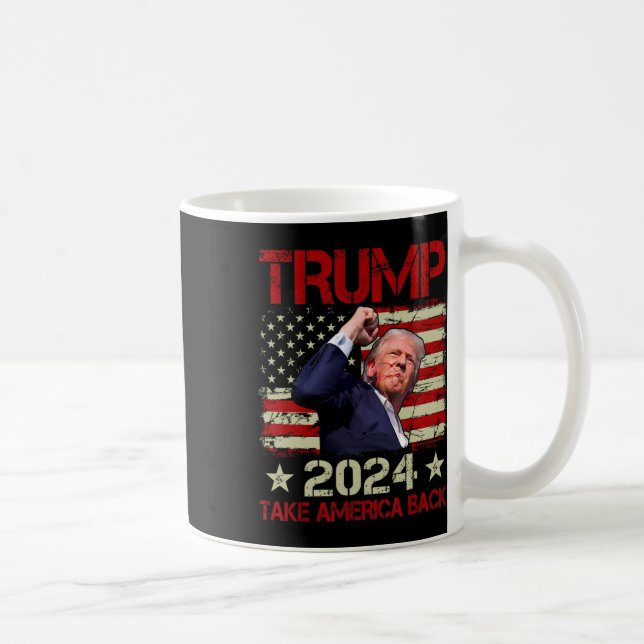 Den första pumpen Överlever normalt vid Trump 2024 Kaffemugg (Höger)
