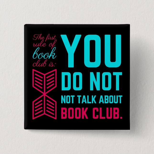 Den första regeln i bok klubb roliga frasen knapp (Framsida)