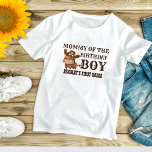 Den första rodeo-personligen namn t shirt<br><div class="desc">Den lilla cowboyfamiljen personlig namn som matchar t-shirt.</div>