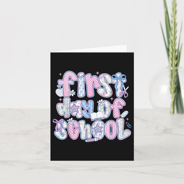 Den första skoldagen i Back to school Student t Kort (Framsida)