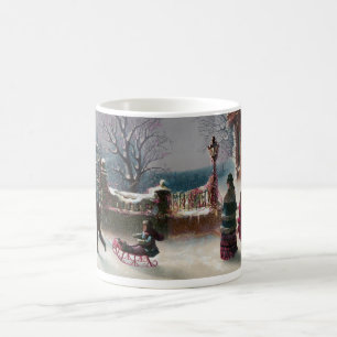 Den första snöjulplatsen kaffemugg