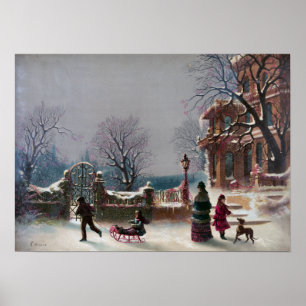 Den första snöjulplatsen poster
