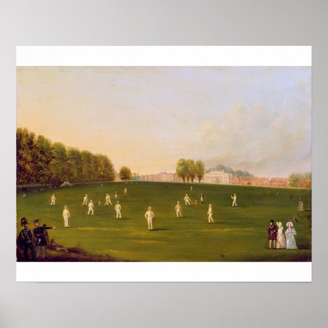 Den första stora kricketmatchen som spelas av medl poster (Framsidan)