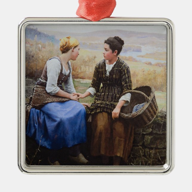 Den första stöten (sympati i Bereavement) Julgransprydnad Metall (Framsidan)