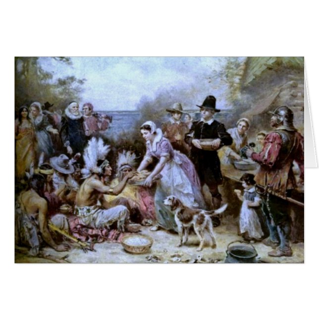 Den första thanksgiving av Ferris-Thanksgiving-kor Hälsningskort (Framsidan Horizontal)