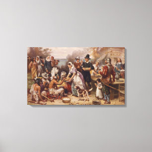 Den första thanksgivingen 1621% pipe% c.1932 canvastryck