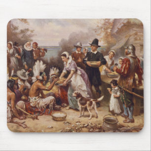 Den första thanksgivingen 1621% pipe% c.1932 musmatta