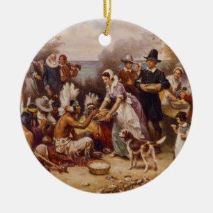 Den första thanksgivingen av Jean Leon Gerome Julgransprydnad Keramik