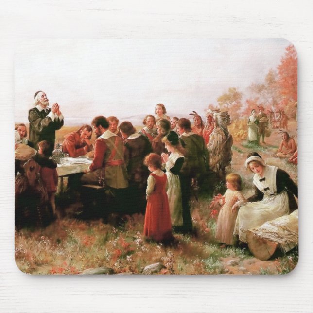 Den första Thanksgivingen i Plymouth Musmatta (Framsidan)