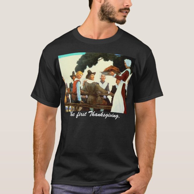 Den första thanksgivingen tee shirt (Framsida)