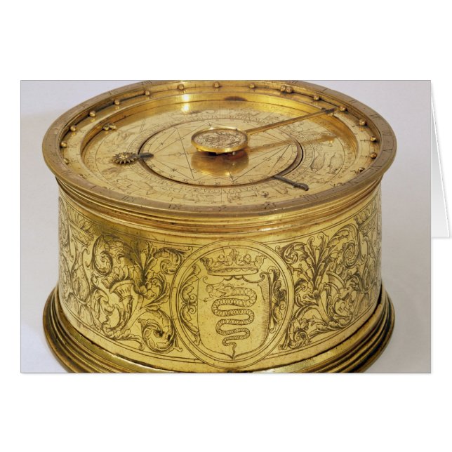 Den första vår-styrda klockan med fusk, 1525 hälsningskort (Framsidan Horizontal)